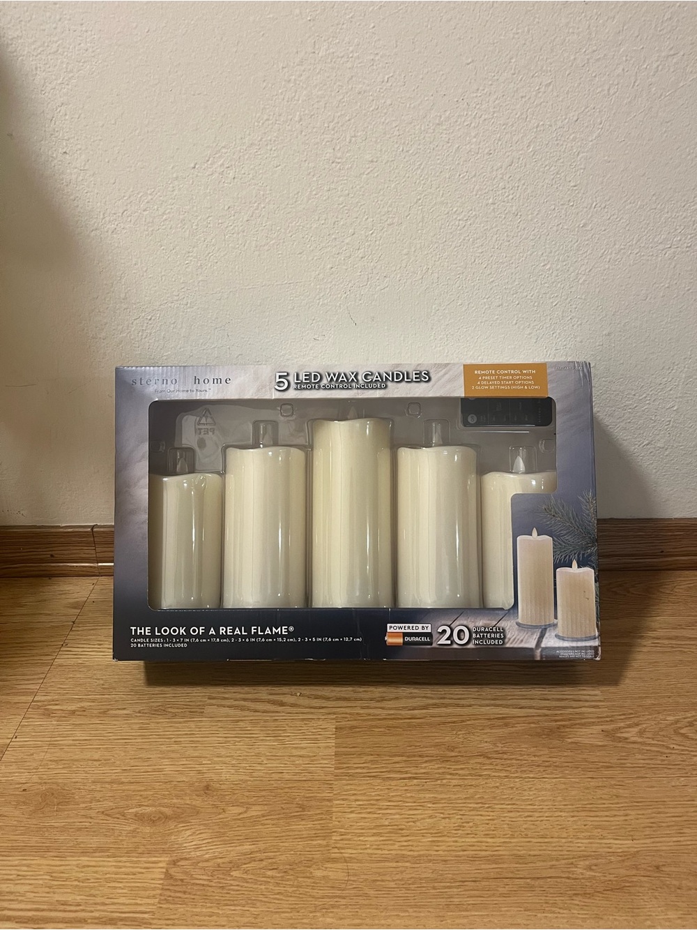 Sterno Home 5 LED Wax Candles with Remote Control and Sealed Batteries NEW